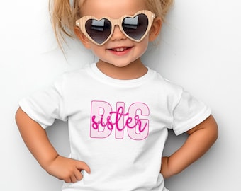 Camiseta de hermana mayor para bebé, linda camiseta de anuncio para niños, regalo para hermana mayor, futura hermana mayor, camiseta de anuncio de embarazo, anuncio de bebé
