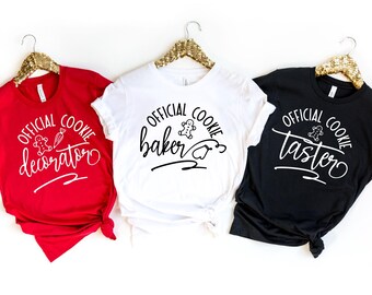 Family Christmas Cookie Baker Shirt, Officially Cookie Taster T-Shirt, Cookie Decorator Sweatshirt, Spoon Licker Tee, Family Christmas Gift
