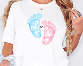Boy or Girl Shirt, Gender Reveal Party T-Shirt, Gender Reveal Tee, Gender Reveal Party Wear, Boy or Girl Outfit, Pink or Blue Shirts