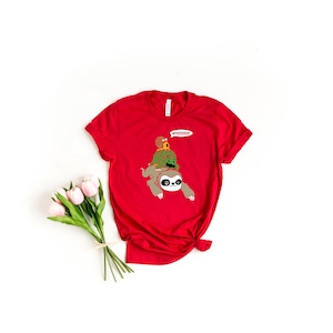 Sloth Turtle Snail T-Shirt, Slow Animals Shirt, Lazy Animal Shirt, Sloth Love Shirt, Cute Animal Gift, Slow And Steady Shirt, Sloth Life image 2