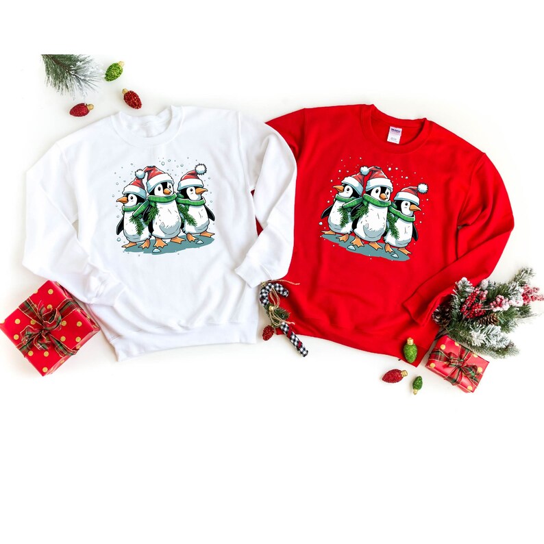 Christmas Penguin Sweatshirt, Funny Christmas Sweater, Penguin Gift, Merry Christmas Sweat, Penguin Lover Sweatshirt, Cute Holiday Apparel 画像 4
