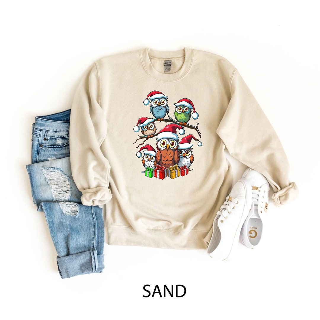 Women's Winter Vintage Owl Print Casual Sweatshirt main image 0