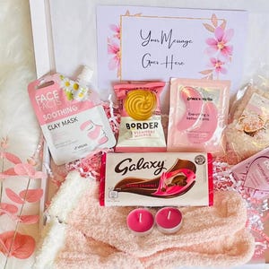 Pink Themed Pamper Hamper – Self Care Gift Box for Her | Spa Set, Birthday Present, Relaxing Gift Idea