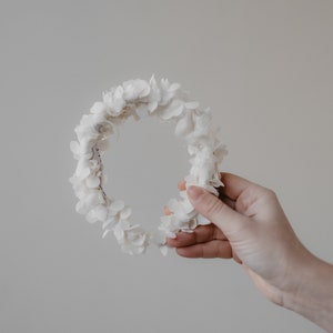 Selbstgenähter 3D Blüten Braut Haarreif ecru image 4