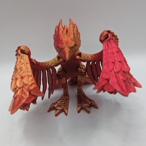 Phoenix with articulated feathers and legs