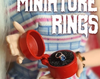 1:6 Realistic miniature ring for fashion dolls and figures, handmade 30cm doll accessories mini jewelry diorama diamond wedding rings box