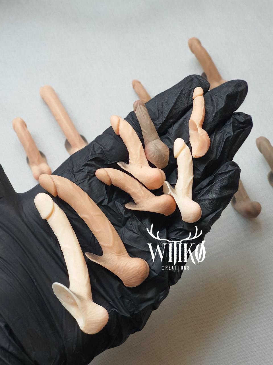 Handmade realistic miniature penis for dolls and 30cm figures - mini silicon dicks for BJD Blythe accessories, miniature male genitalia