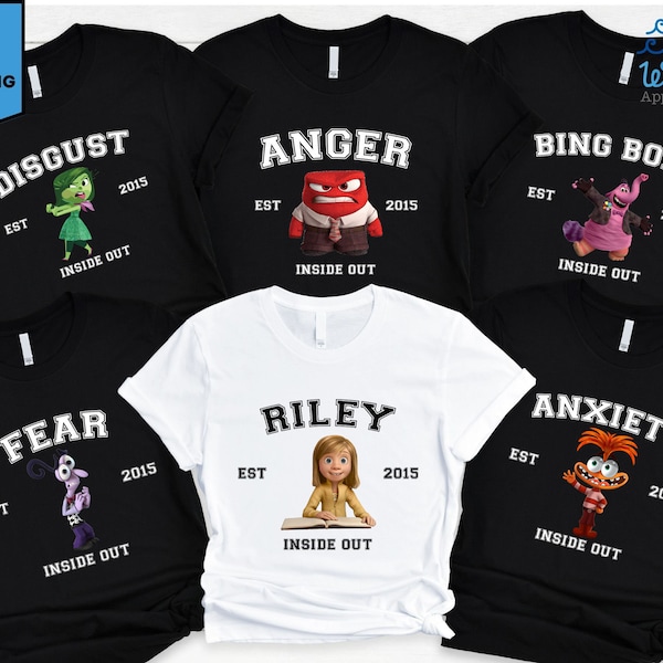 Inside Out Characters Shirts, Inside Out 2 Shirt, Inside Out Group Matching, Inside Out 2 Family Party