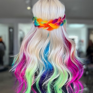 Vivid Halo Hair Extension, Halo Hair Extension, Festival Hair, Halo, Temporary Hair, Colorful Hair, Vivid Hair Color