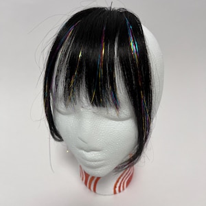 Glitter Clip-in Bangs: Human Hair Festival Extensions