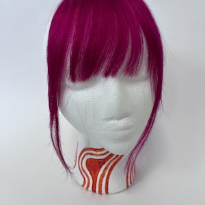 Magenta Mirage Bangers, Clip in Bangs, Clip on Bangs, Hair Extensions, Festival Hair, Human Hair Extensions