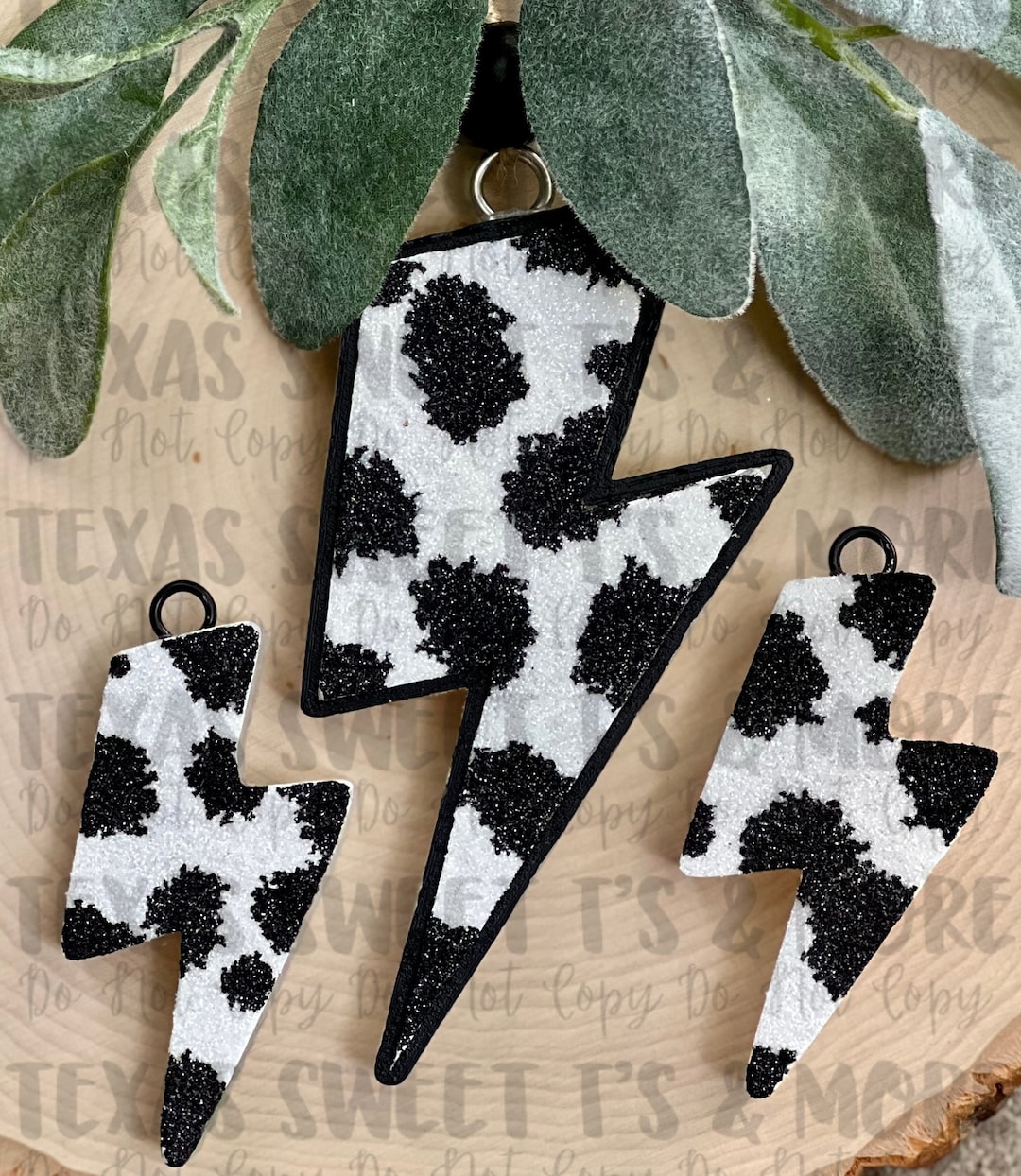 Cow Print Lightning Bolt Car Freshie Set Lightning Bolt Etsy