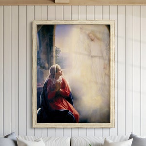 The Annunciation Carl Bloch Blessed Virgin Mary Angel Gabriel Holy Mother of God Catholic Religious Wall Art Illustration Print Gift Home