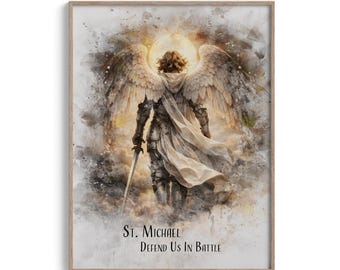St. Michael the Archangel – Catholic Wall Art Print | “Defend Us in Battle" P91