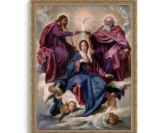 Coronation of the Virgin Mary Print: Diego Velazquez, Catholic Wall Art P54