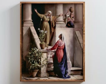 The Visitation Print, Mary and Elizabeth: Carl Bloch, Catholic Religious Wall Art P53