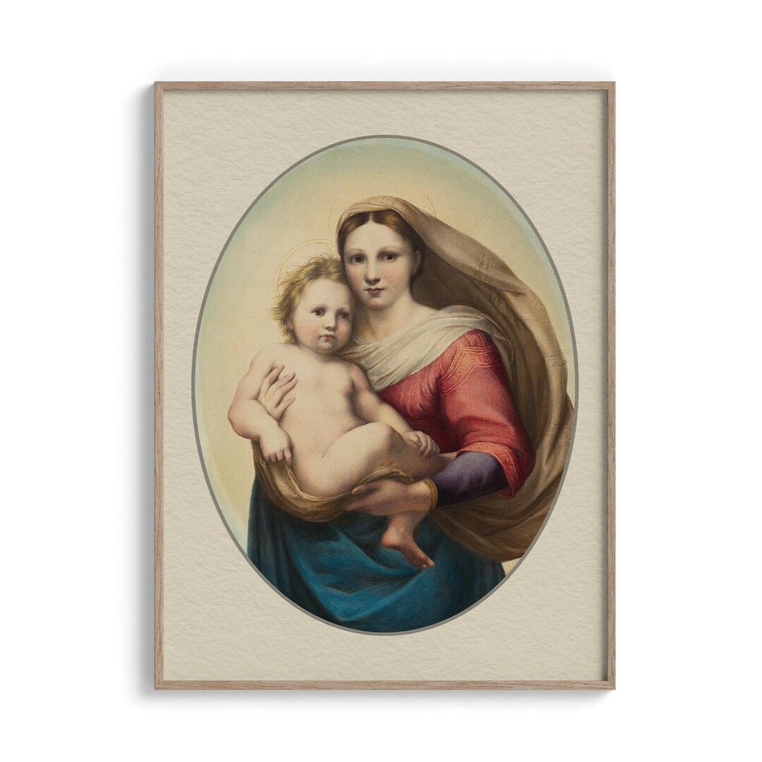 Madonna and Child Vintage Print: Catholic Wall Art Print P29 - Etsy