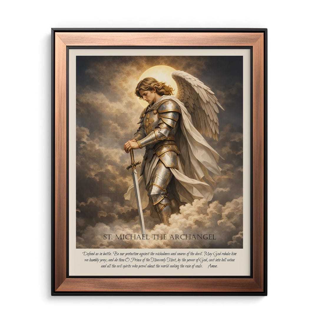 St. Michael the Archangel Wall Art With Prayer | Catholic Religious Art ...
