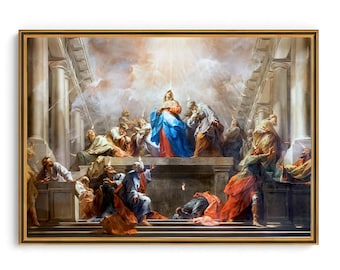 The Pentecost Print, Mary and the Apostles: Jean Restout, Religious Wall Art P71