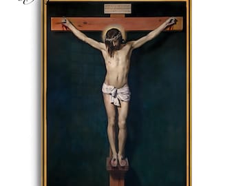 Digitale kunst Christus aan het kruis: Diego Velazquez, katholieke religieuze muurkunst P33