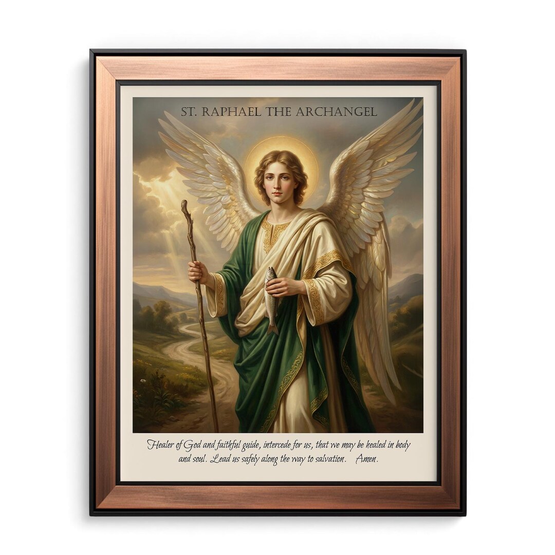 St. Raphael the Archangel Print – Catholic Healing Prayer Wall Art ...