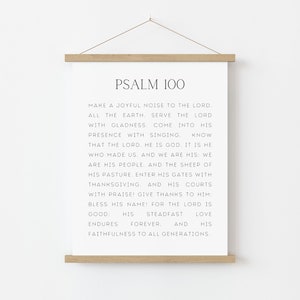 Psalm 100 Modern Scripture Wall Art, Digital Download Typography Art, Christian Wall Art, Modern Scripture Printable, Bible Verse Wall Art