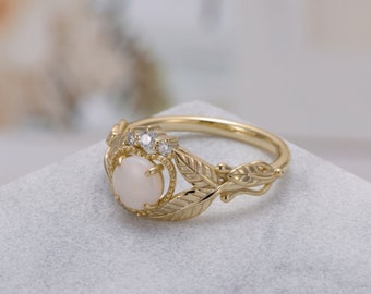 Gold Natural Opal Ring Gold Vintage Ring Fire Opal Ring Solid Silver Ring Gold Plated Ring White Opal Ring Gold Rose gold opal ring