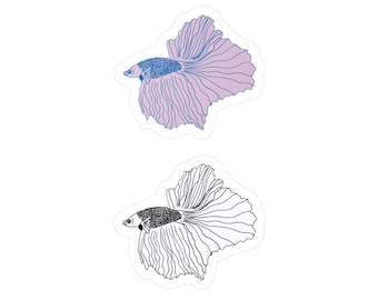 Beta Fish Hand Drawn Stickers