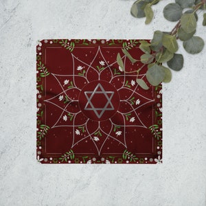 Floral Star of David Bandana, Modest Jewish Hair Covering Custom Tichel