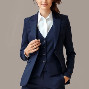 PANT SUITS women, Women Suit Blue, Dress Suit Women, Business Suit Women, Women Tailored Suit, Three piece suit Women| Wedding Weaves