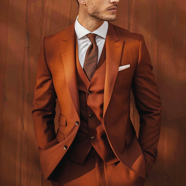 Terracotta Wedding Suit - Etsy