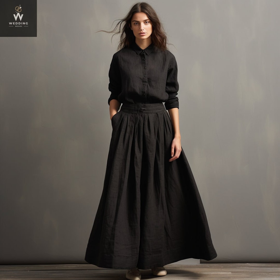 Lilies Black Knit Straight Skirt