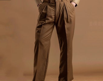 Elevate Your Style with Wedding Weave's Brown Gurka Pleated Pants: Perfect Blend of Elegance and Comfort