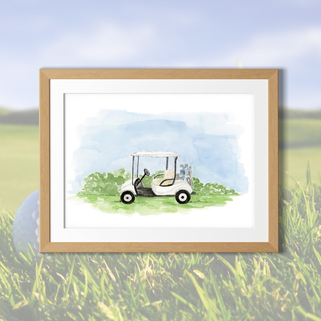 Golf Cart Art Print - Etsy