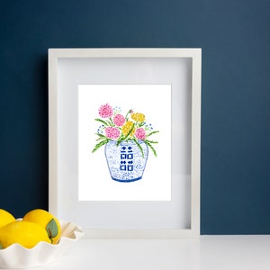 Ginger Jar Floral Arrangement  Art Print