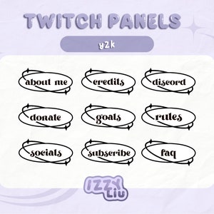 Pannelli Y2K/grafica twitch/nero, bianco, estetico