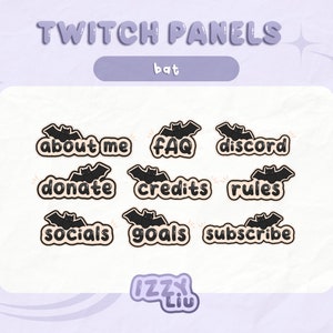 Halloween Bats Panels | twitch graphics | dark, black, cute