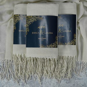 Beżowy ręcznie robiony szal Pashmina, spersonalizowany szal, szalik ślubny, szal dla druhny, szal Pashmina, szale na ślub, szale ślubne