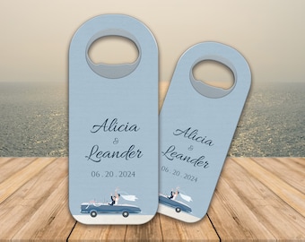 Ouvre-bouteille de mariage personnalisable avec réserve de date, cadeaux de mariage personnalisés pour les invités, cadeau de remerciement de mariage personnalisé, aimant ouvre-bouteille