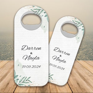 Personalized Magnet Bottle Opener Wedding Favor, Custom Engraved Bottle Opener for Guests, Wedding Souvenir, Magnet Bottle Opener in Bulk