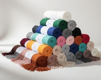 20 pcs Wedding Pashmina, Pashmina Shawl, Wedding Favors for Guests in Bulk, Bulk Pashmina, Wedding Shawl Favors, Winter Wedding Favors Bulk