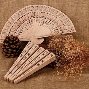 30 Pcs Custom-Engraved Sandalwood Fans for Weddings, Personalized Wedding Fans, Custom Wedding Favors, Fans for Guests, Fan Party Favors