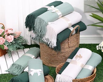50 Pcs Pashmina Shawl Wedding Favors for Guests Pashminas in Bulk Bridal Shower Favors Shawls for Wedding Personalized Party Favors Bulk