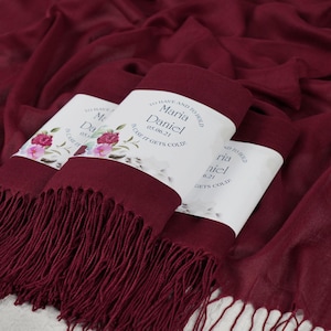Scialle Pashmina Bomboniere per gli ospiti Pashmine all&#39;ingrosso Bomboniere per la festa nuziale Scialli per matrimonio Bomboniere personalizzate per feste Pashmina all&#39;ingrosso