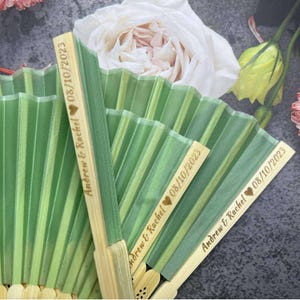 Personalized Wedding Hand Fans Engraved Sandalwood Fans, Personalized Wooden Fan Wedding Favor, Custom Engraved Fans, Bridal Shower Fans