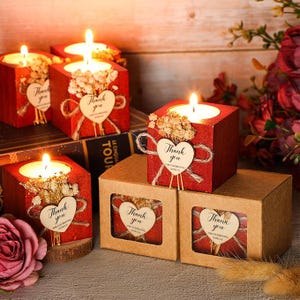50 obsequios de boda personalizados para invitados, velas de té de madera, obsequios de boda rústicos, recuerdos de boda a granel, regalo de boda personalizado