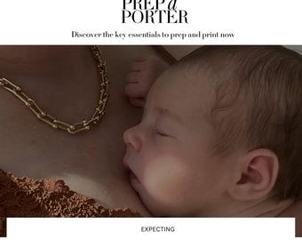 May include: A close-up image of a newborn baby sleeping on a person's chest. The baby has a light complexion and is wearing a white onesie. The person is wearing a brown top with a gold chain necklace.