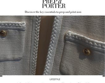 May include: A close-up of a white jacket with a braided trim and gold buttons. The jacket is made of a textured fabric. The text "The Ultimate Homecare Cleaning Checklist" is visible at the bottom of the image.