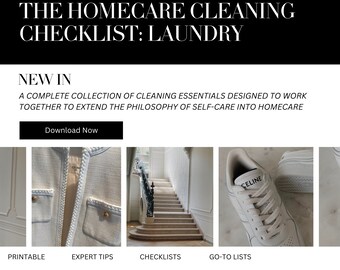 May include: A white and gold jacket with a zipper and pockets. The jacket is on a white background. The text "NEW IN" is at the top of the image. The text "A complete collection of cleaning essentials designed to work together to extend the philosophy of self-care into homecare" is below the text "NEW IN". The text "Download Now" is below the text. The text "PRINTABLE, EXPERT TIPS, CHECKLISTS, GO-TO LISTS" is at the bottom of the image. The text "PREP a PORTER" is at the bottom right of the image.
