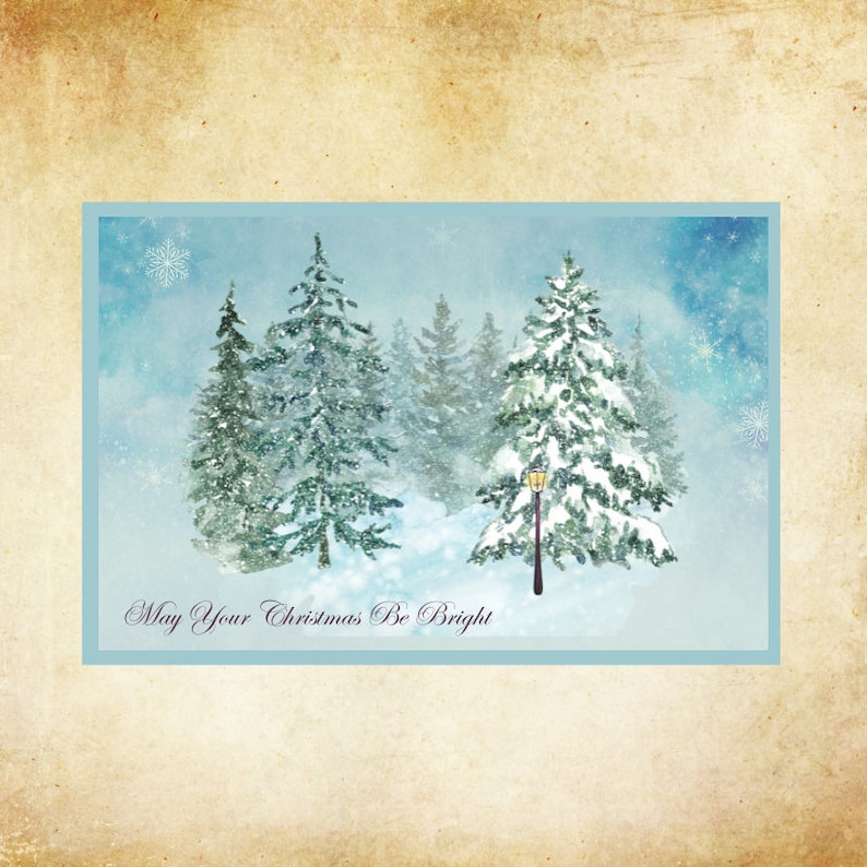 Printable Christmas Card, Digital Card, Instant Download, Print at Home ...